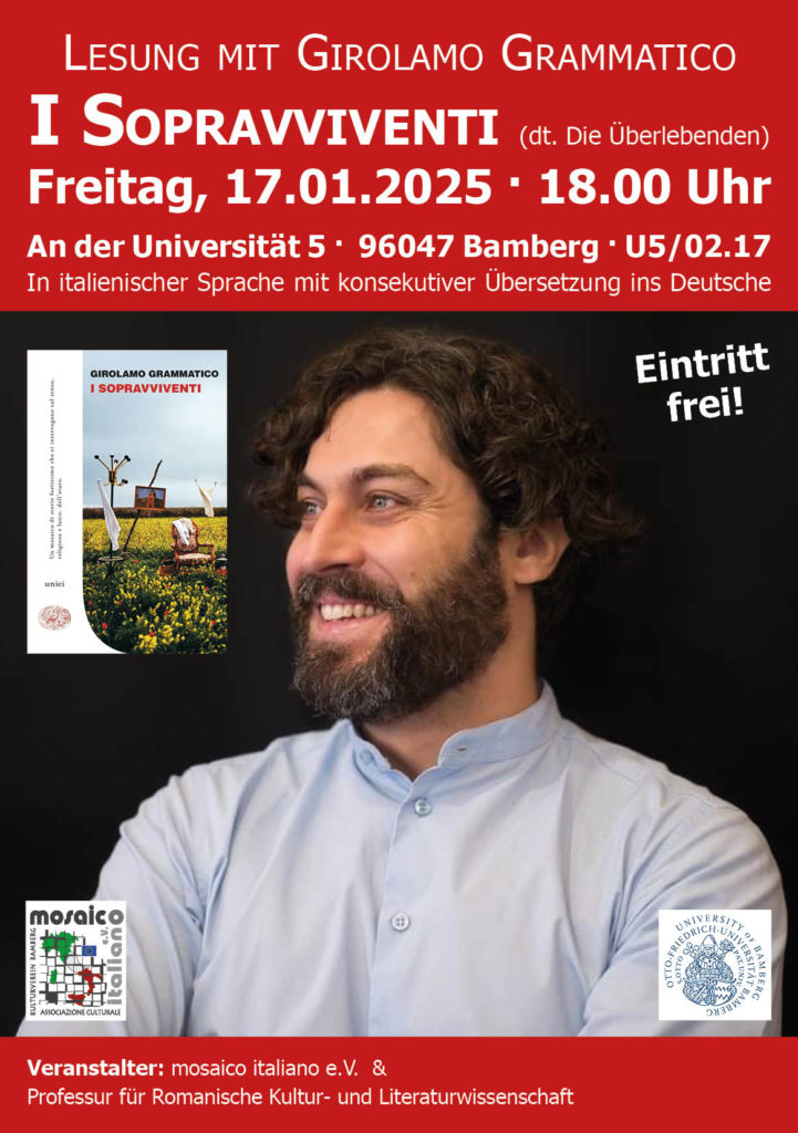 Flyer über die Lesung von Girolamo Grammatico